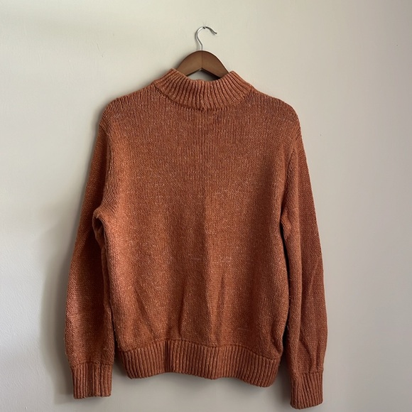 Aerie woven orange turtleneck - Picture 3 of 4